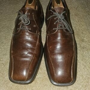 Men's Johnston & Murphy Chocolate Brown Leather Dress Shoes Size 9.5